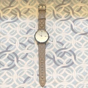 Kate Spade taupe and silver leather watch